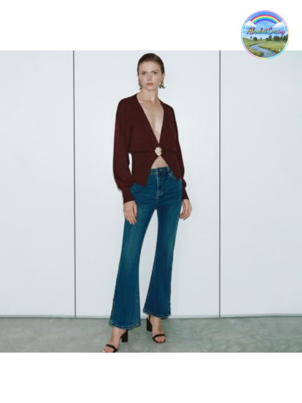 Womens Knitted Cardigan Long Sleeve V-Neck Lightweight Gold Button Slim Cropped